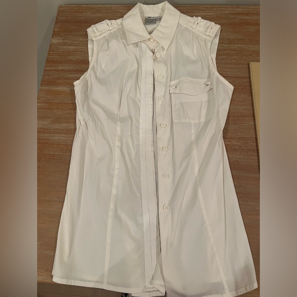 Worth Sleeveless Collard Button Down - image 5